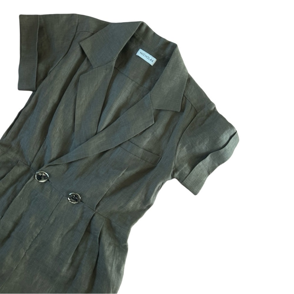 Nicholas “Rumi” Linen jumpsuit in Olive - Picture 5 of 13